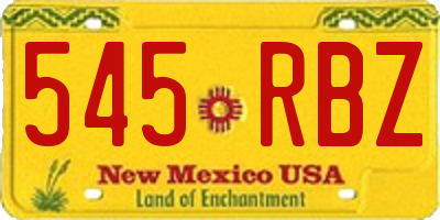 NM license plate 545RBZ
