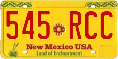 NM license plate 545RCC
