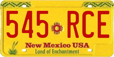 NM license plate 545RCE