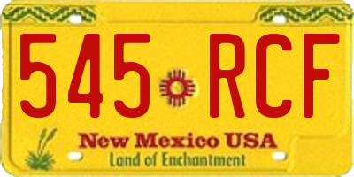 NM license plate 545RCF