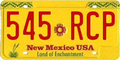 NM license plate 545RCP
