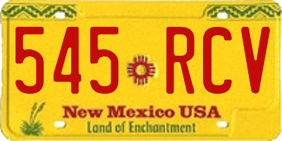 NM license plate 545RCV