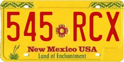 NM license plate 545RCX