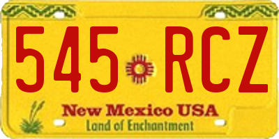 NM license plate 545RCZ