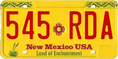 NM license plate 545RDA