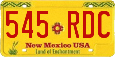 NM license plate 545RDC