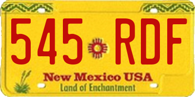 NM license plate 545RDF