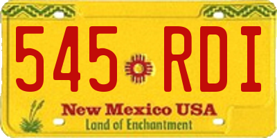 NM license plate 545RDI