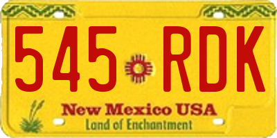 NM license plate 545RDK