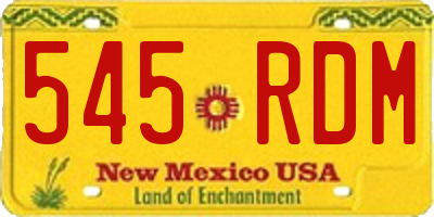 NM license plate 545RDM