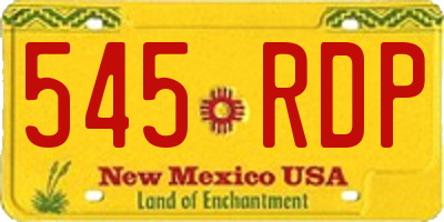 NM license plate 545RDP