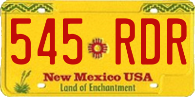 NM license plate 545RDR