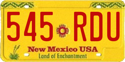 NM license plate 545RDU