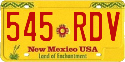 NM license plate 545RDV