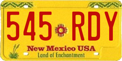 NM license plate 545RDY