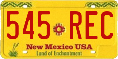 NM license plate 545REC