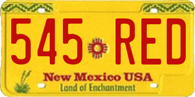 NM license plate 545RED