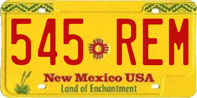 NM license plate 545REM