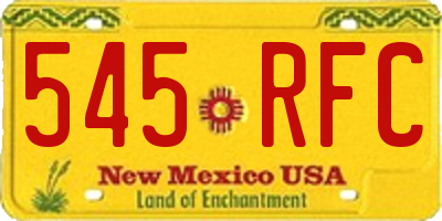 NM license plate 545RFC