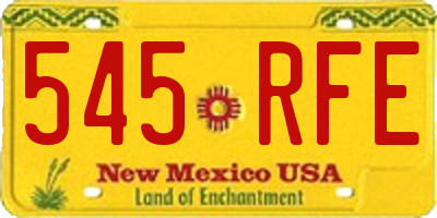 NM license plate 545RFE