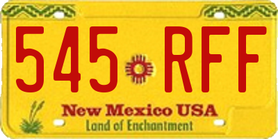 NM license plate 545RFF