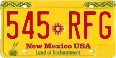 NM license plate 545RFG