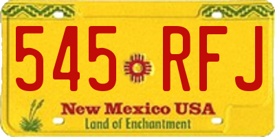 NM license plate 545RFJ