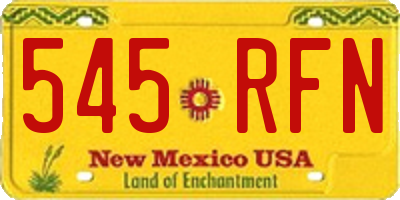 NM license plate 545RFN