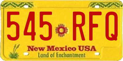 NM license plate 545RFQ