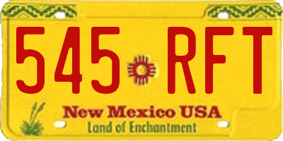 NM license plate 545RFT