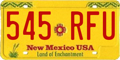 NM license plate 545RFU