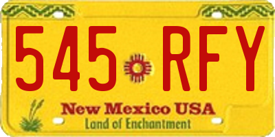 NM license plate 545RFY