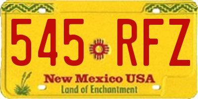 NM license plate 545RFZ