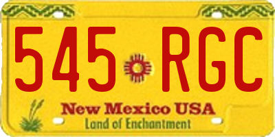 NM license plate 545RGC