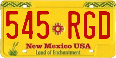 NM license plate 545RGD