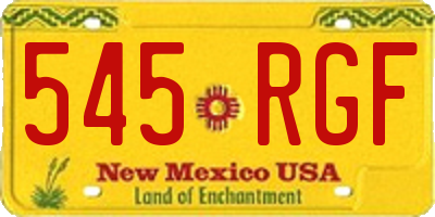 NM license plate 545RGF