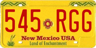 NM license plate 545RGG