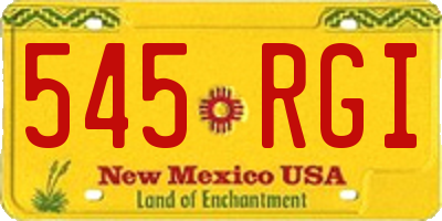 NM license plate 545RGI