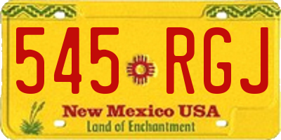 NM license plate 545RGJ