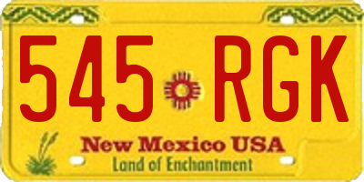 NM license plate 545RGK