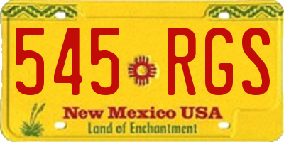 NM license plate 545RGS