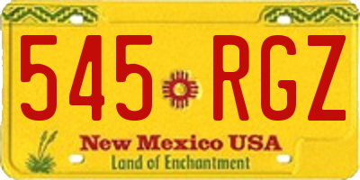 NM license plate 545RGZ