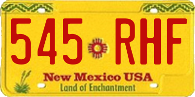 NM license plate 545RHF