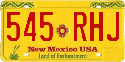 NM license plate 545RHJ