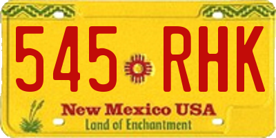 NM license plate 545RHK