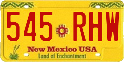 NM license plate 545RHW