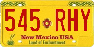NM license plate 545RHY