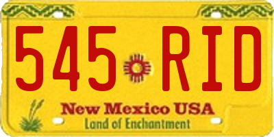 NM license plate 545RID