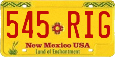NM license plate 545RIG