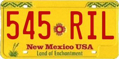 NM license plate 545RIL
